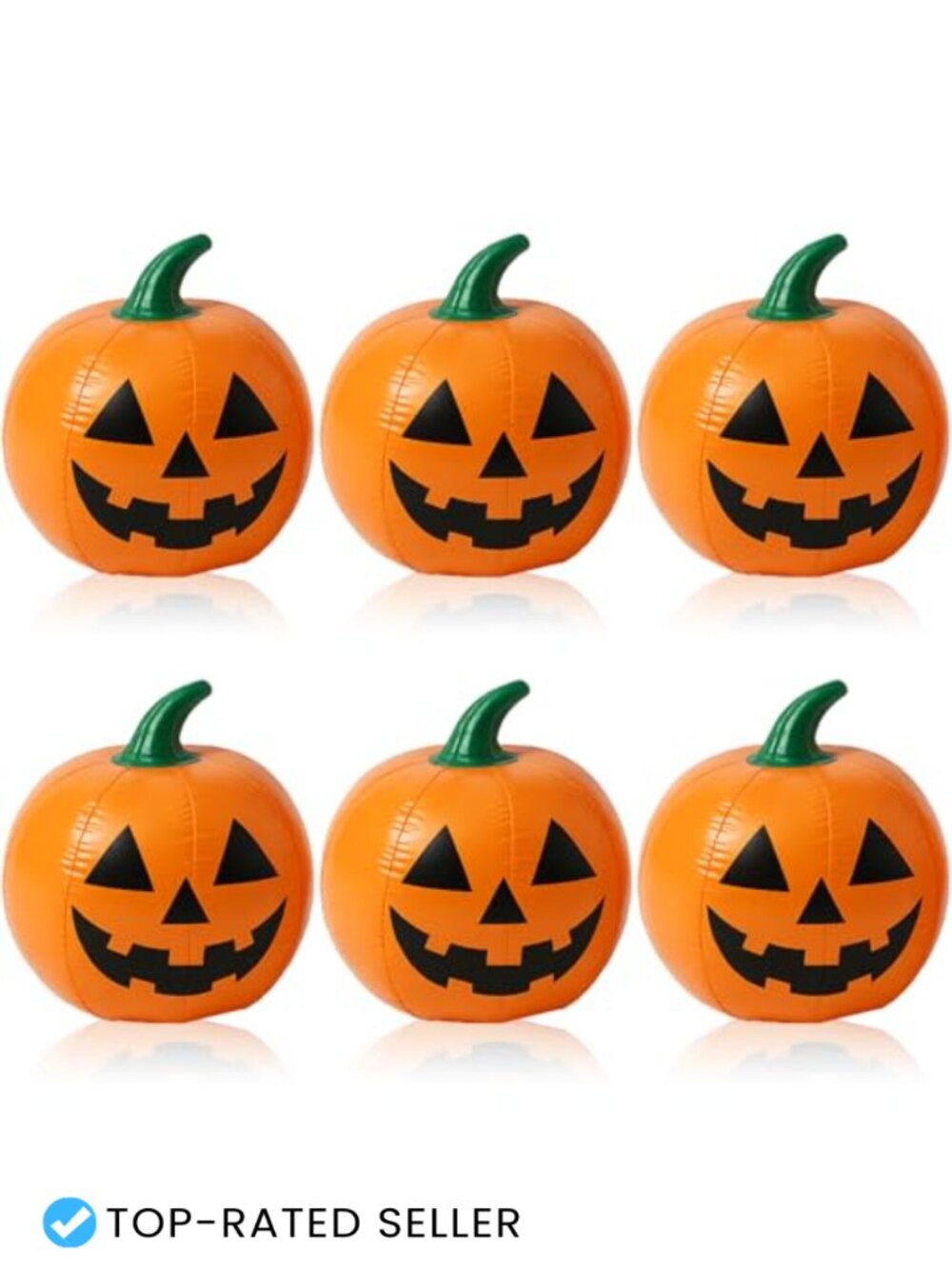 6 Inflatable Pumpkin Beach Balls 14" PVC Pool Party Decoration